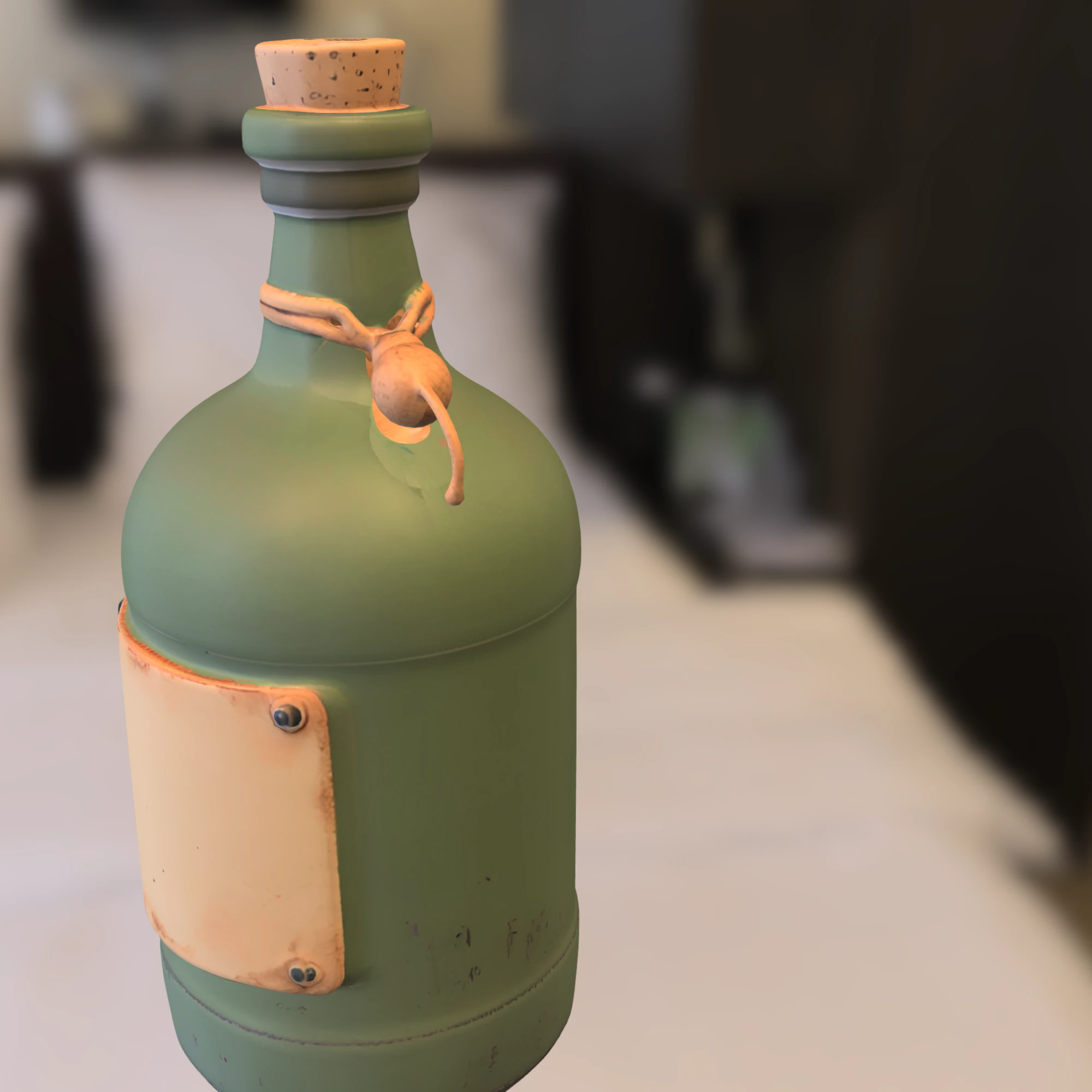 Vintage Potion Bottle 3D Model .c4d .max .obj .3ds .fbx .stl .blend 