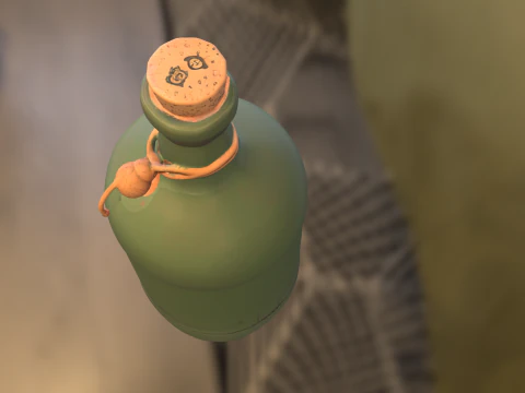 Vintage Potion Bottle 3D Model