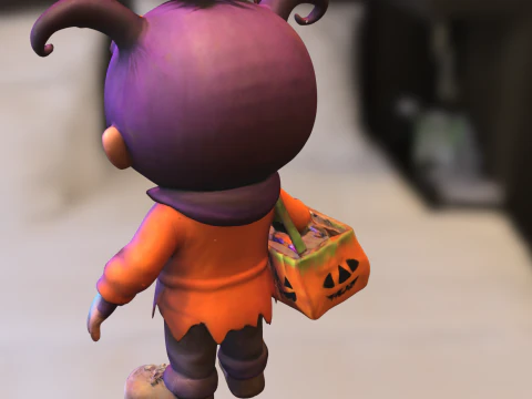 Cute Halloween Trick orTreater 3D Model
