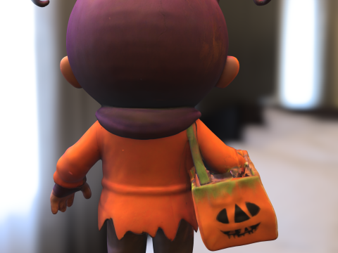 Cute Halloween Trick orTreater 3D Model