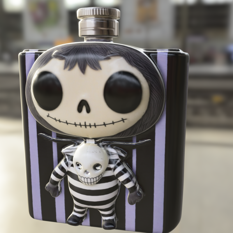 Gothic Themed Flask Beetlejuicer 3D Model .c4d .max .obj .3ds .fbx .stl .blend