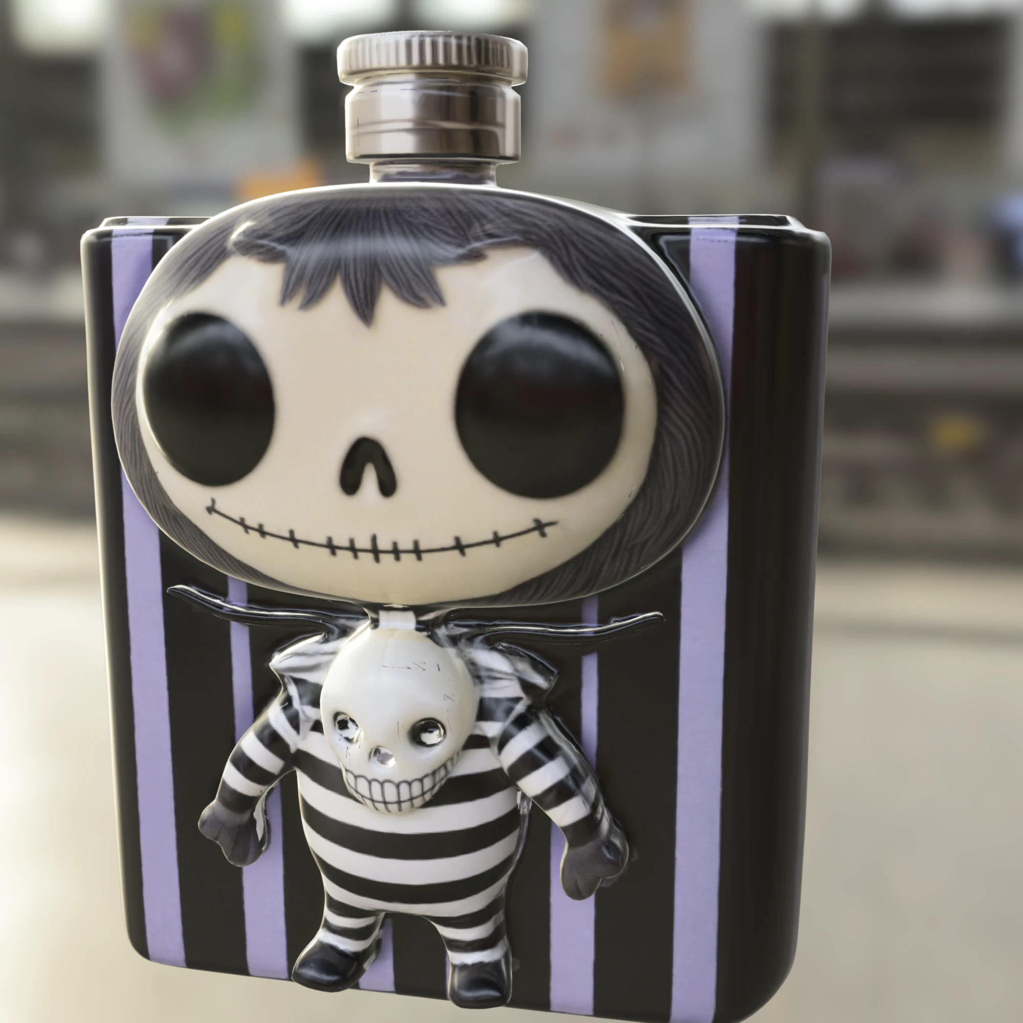 Gothic Themed Flask Beetlejuicer 3D Model .c4d .max .obj .3ds .fbx .stl .blend 