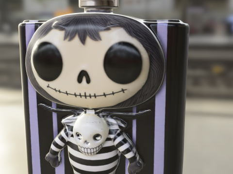 Gothic Themed Flask Beetlejuicer 3D Modell