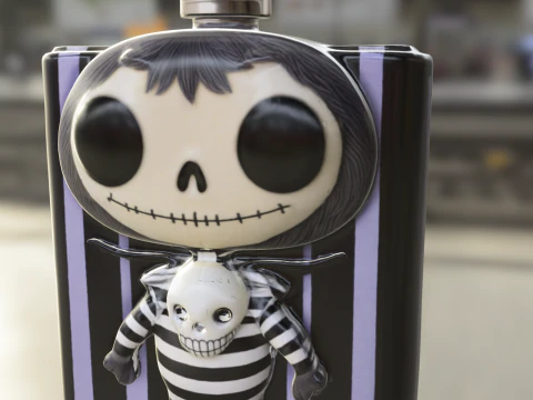 Frasco tem&aacute;tico g&oacute;tico Beetlejuicer Modelo 3D