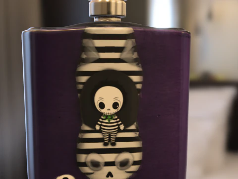 Gothic Themed Flask Beetlejuicer 3D Model