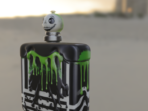 Beetlejuicer Flask Stylized Halloween Model 3D