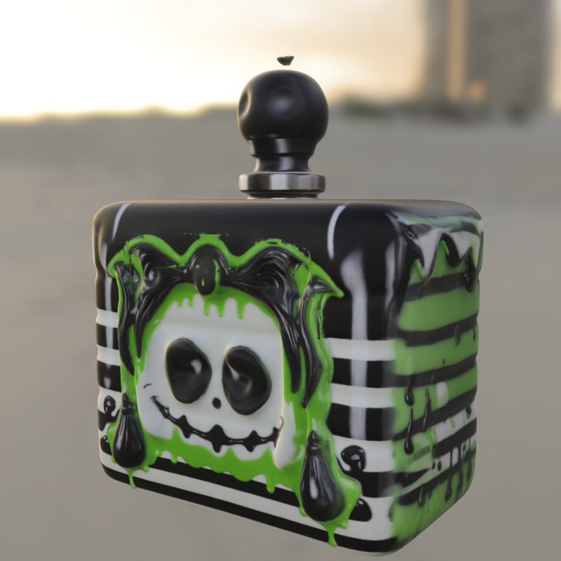 Beetlejuicer Cute Flask Halloween Bottle 3Dモデル .c4d .max .obj .3ds .fbx .stl .blend