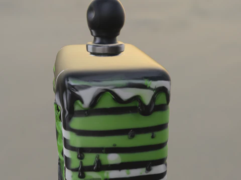 Bottiglia di Halloween con boccetta carina Beetlejuicer Modello 3D