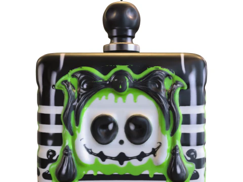 Bottiglia di Halloween con boccetta carina Beetlejuicer Modello 3D