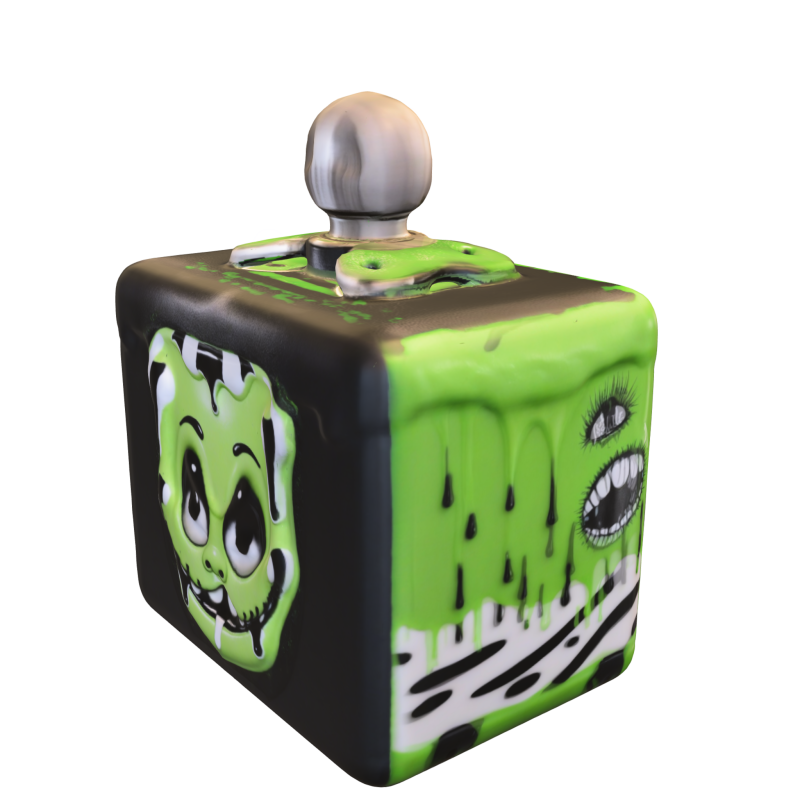 Green Monster Flask Cartoon Toxic Face Bottle 3D Modell .c4d .max .obj .3ds .fbx .stl .blend 
