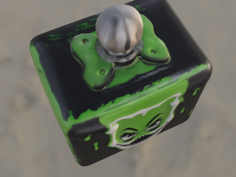 Green Monster Flask Cartoon Toxic Face Bottle 3D Modell