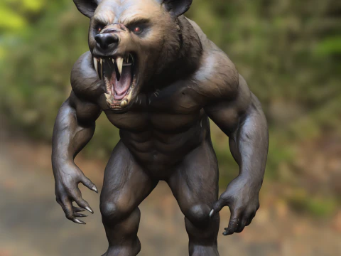Orso Mannaro Mutante Bestia Feroce Modello 3D