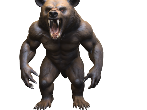 Mutant Werebear Ferocious Beast 3D Model