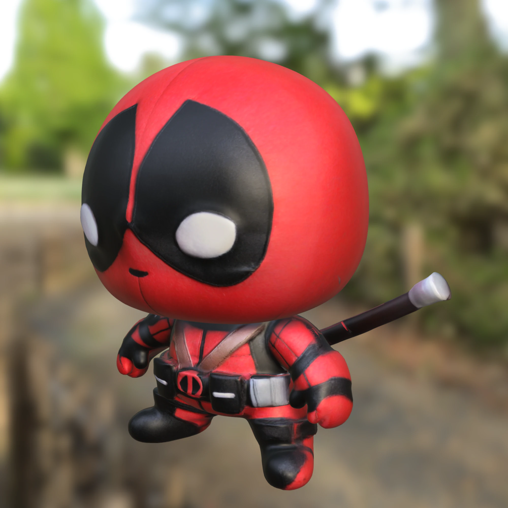 Chibi deadpool toy Superhero 3D Model .c4d .max .obj .3ds .fbx .stl .blend 