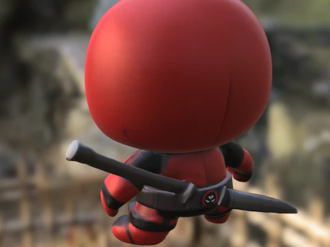 Chibi deadpool toy Superhero 3D Model