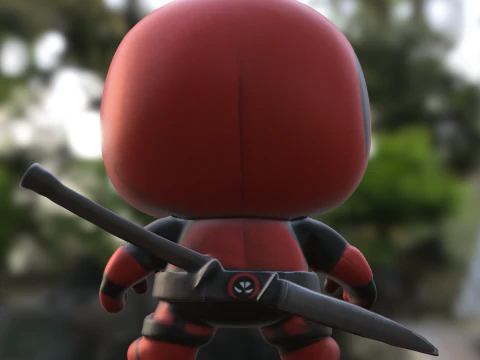 Chibi deadpool toy Superhero 3D Model