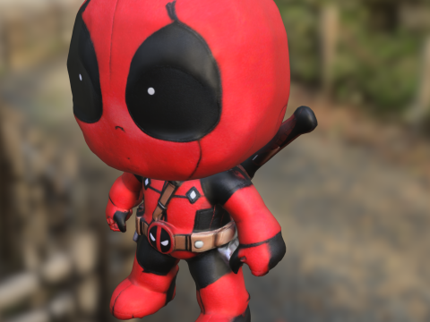 Mini Hero Cartoon deadpool Model 3D
