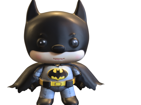 Mini Batman Chibi Superhero 3D Model