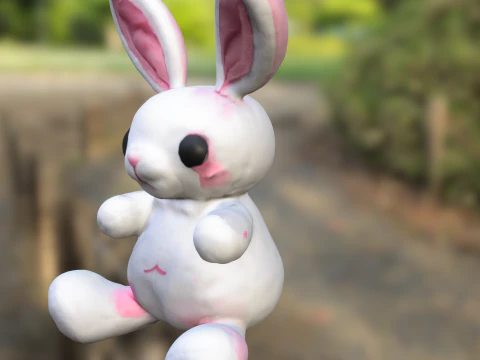 Coniglietto di peluche Chibi Modello 3D