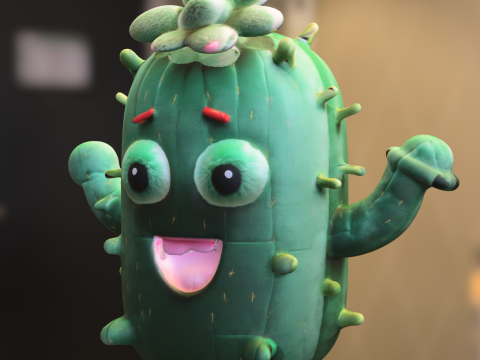 Chibi Cactus Character Modelo 3D