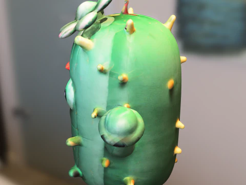Chibi Cactus Character 3D Model