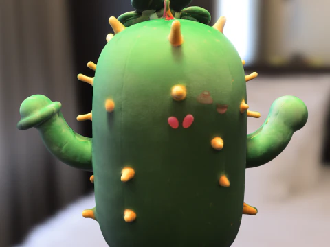 Chibi Cactus Character 3D Model