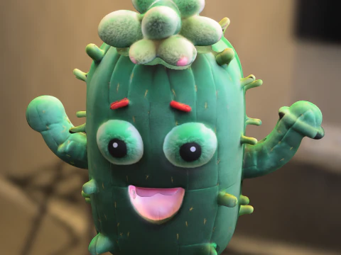 Chibi Cactus Character 3D Model