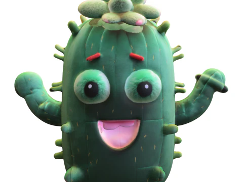 Chibi Cactus Character 3D Model