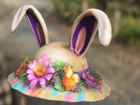 Chapéu de flor de coelhinho da primavera Modelo 3D