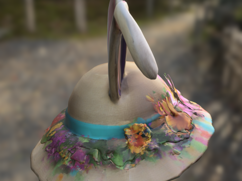 Spring Bunny Flower Hat 3D Modell