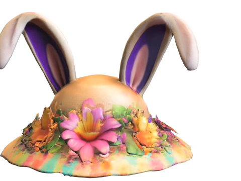 Spring Bunny Flower Hat 3D Model