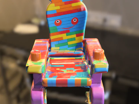 Sedia colorata dei cartoni animati Modello 3D