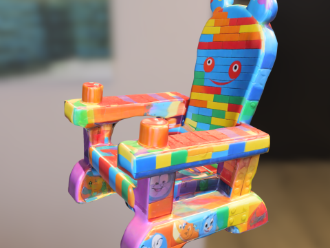 Colorful Cartoon Chair 3D मॉडल