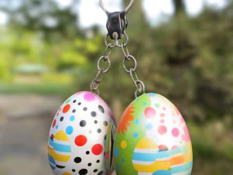 Easter Egg Keychain 3D Model