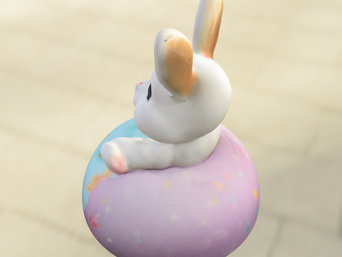 Cute Easter Bunny Plush Model 3D