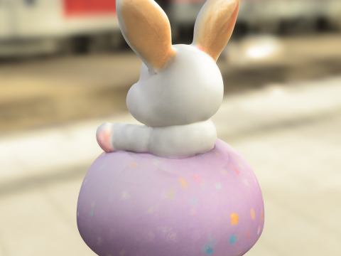 Cute Easter Bunny Plush Model 3D