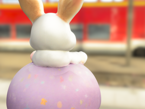Cute Easter Bunny Plush Model 3D