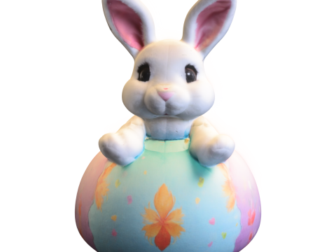 Cute Easter Bunny Plush Model 3D