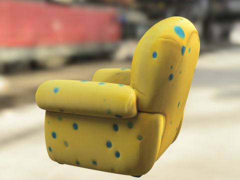 Cartoon Sponge Themed Armchair 3D Model