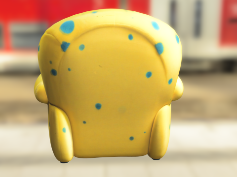 Cartoon Sponge Themed Armchair 3D Model