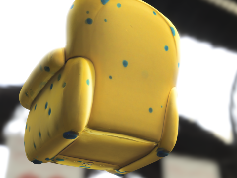 Cartoon Sponge Themed Armchair 3D Model