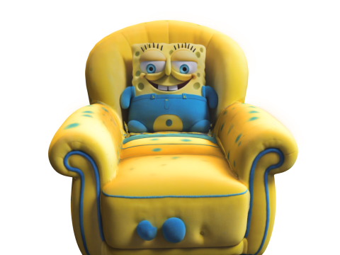 Cartoon Sponge Themed Armchair 3D Model