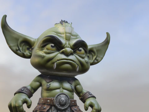 Stylized Goblin Warrior DD 3D Model