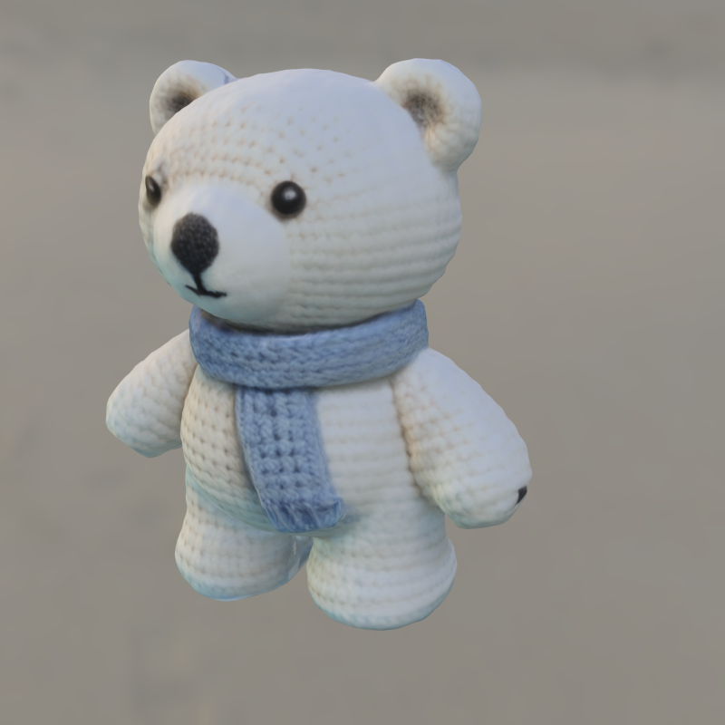Crochet Polar Bear Plush 3D Model .c4d .max .obj .3ds .fbx .stl .blend 