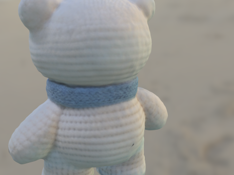 Crochet Polar Bear Plush 3D Model