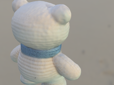 Crochet Polar Bear Plush 3D Model