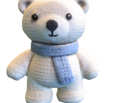 Crochet Polar Bear Plush 3D Model