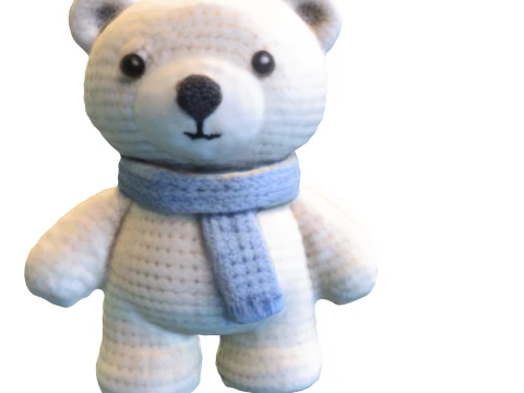 Crochet Polar Bear Plush 3D Model