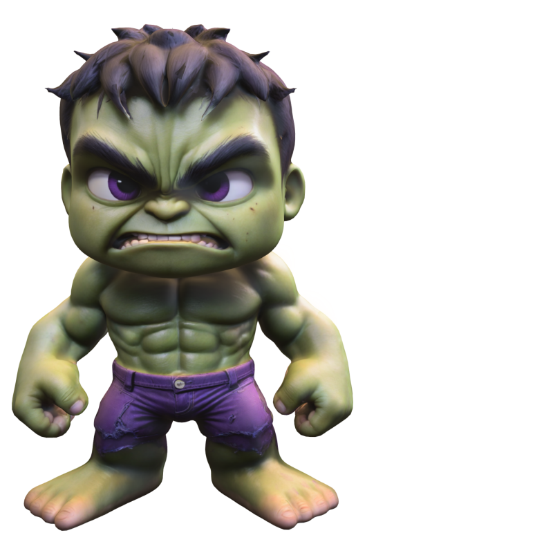 Superhero Hulk chibi 3D Modell .c4d .max .obj .3ds .fbx .stl .blend 
