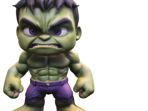 Superhero Hulk chibi Modèle 3D